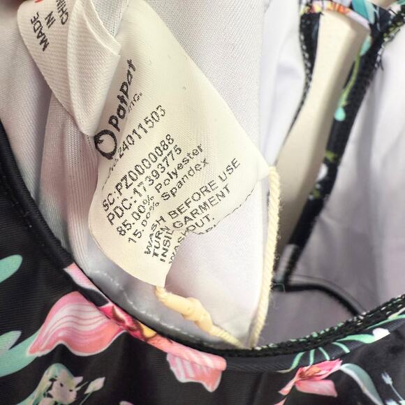 PatPat Floral Ruffle Sleeve Front Keyhole Cutout One-Piece Swimsuit Size Small - Picture 8 of 12